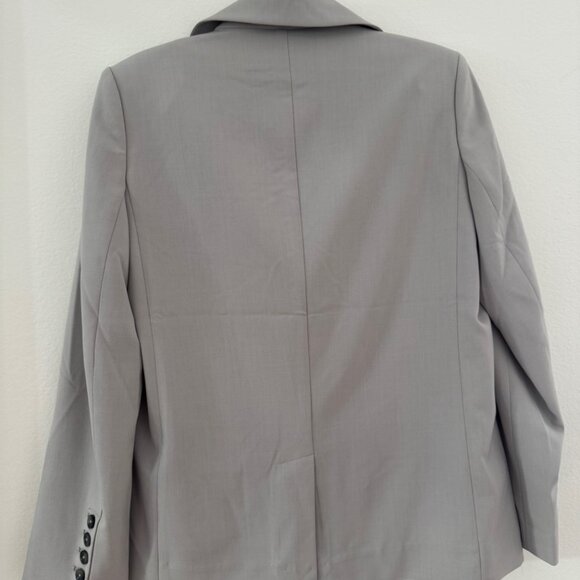 Who What Wear Light Gray Double-Breasted Blazer – Classic Tailored Fit, Small - Picture 5 of 6